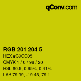 カラーコード: RGB 201 204 5 | qconv.com