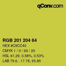 Color code: RGB 201 204 64 | qconv.com