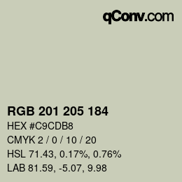 颜色代码: RGB 201 205 184 | qconv.com