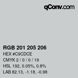 Color code: RGB 201 205 206 | qconv.com