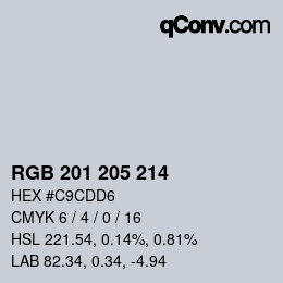 カラーコード: RGB 201 205 214 | qconv.com