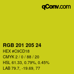 Color code: RGB 201 205 24 | qconv.com