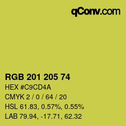 カラーコード: RGB 201 205 74 | qconv.com