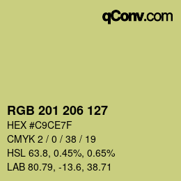 Color code: RGB 201 206 127 | qconv.com