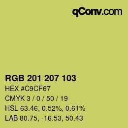 Color code: RGB 201 207 103 | qconv.com