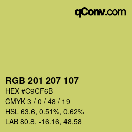 Color code: RGB 201 207 107 | qconv.com