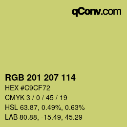 颜色代码: RGB 201 207 114 | qconv.com