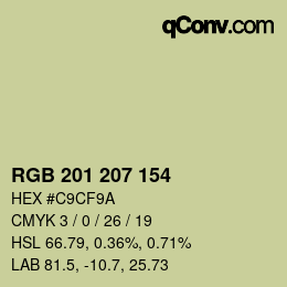 Color code: RGB 201 207 154 | qconv.com