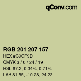 Color code: RGB 201 207 157 | qconv.com