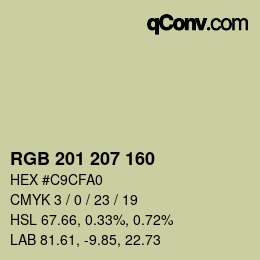 Color code: RGB 201 207 160 | qconv.com