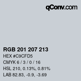 カラーコード: RGB 201 207 213 | qconv.com