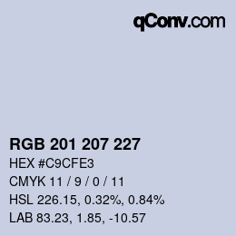 Color code: RGB 201 207 227 | qconv.com