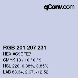 Color code: RGB 201 207 231 | qconv.com