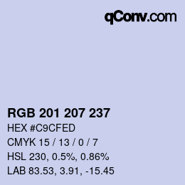 Color code: RGB 201 207 237 | qconv.com