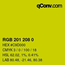 Color code: RGB 201 208 0 | qconv.com