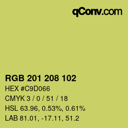Color code: RGB 201 208 102 | qconv.com