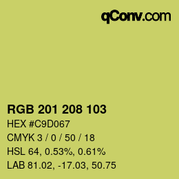 Color code: RGB 201 208 103 | qconv.com