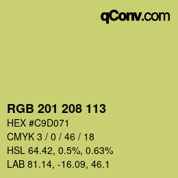 颜色代码: RGB 201 208 113 | qconv.com