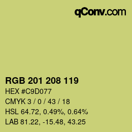 Código de color: RGB 201 208 119 | qconv.com