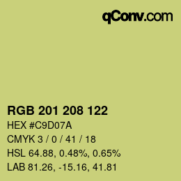 Color code: RGB 201 208 122 | qconv.com