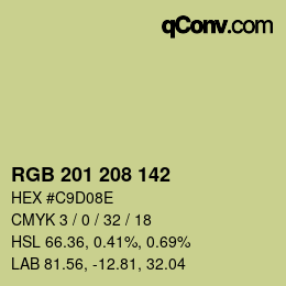 Color code: RGB 201 208 142 | qconv.com