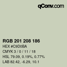 Color code: RGB 201 208 186 | qconv.com