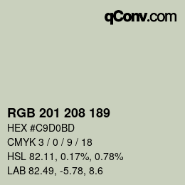 カラーコード: RGB 201 208 189 | qconv.com
