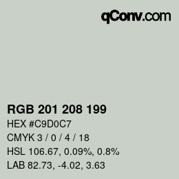 カラーコード: RGB 201 208 199 | qconv.com