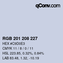 カラーコード: RGB 201 208 227 | qconv.com