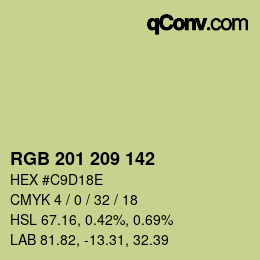 Color code: RGB 201 209 142 | qconv.com