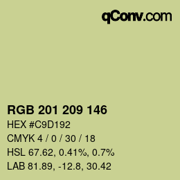 Color code: RGB 201 209 146 | qconv.com