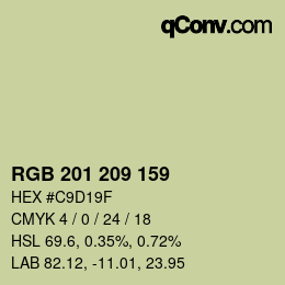 Farbcode: RGB 201 209 159 | qconv.com