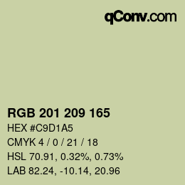 Color code: RGB 201 209 165 | qconv.com