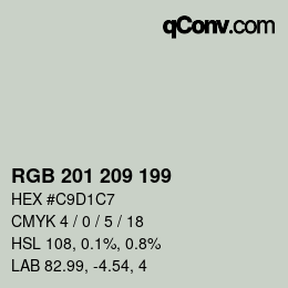 颜色代码: RGB 201 209 199 | qconv.com