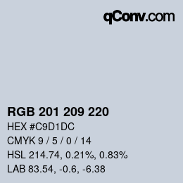 Color code: RGB 201 209 220 | qconv.com