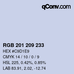 Color code: RGB 201 209 233 | qconv.com
