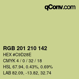Color code: RGB 201 210 142 | qconv.com