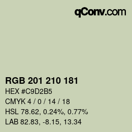 カラーコード: RGB 201 210 181 | qconv.com