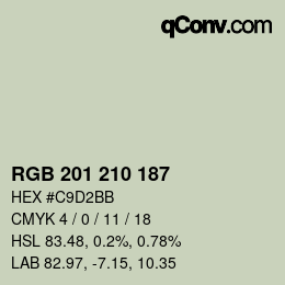 Color code: RGB 201 210 187 | qconv.com