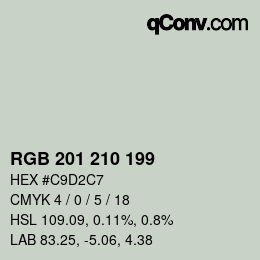 Color code: RGB 201 210 199 | qconv.com