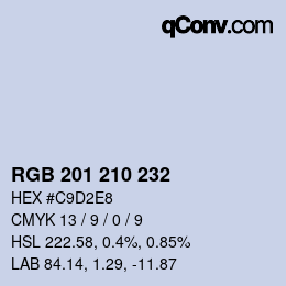 Color code: RGB 201 210 232 | qconv.com