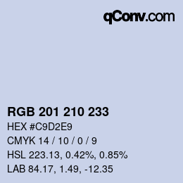 Color code: RGB 201 210 233 | qconv.com