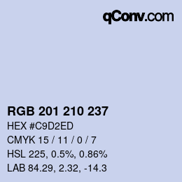 Color code: RGB 201 210 237 | qconv.com