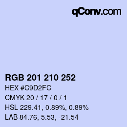 Color code: RGB 201 210 252 | qconv.com