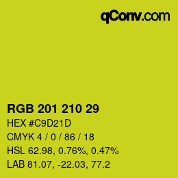 Color code: RGB 201 210 29 | qconv.com