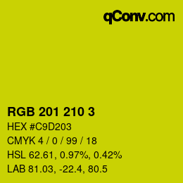 Color code: RGB 201 210 3 | qconv.com