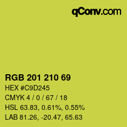 Color code: RGB 201 210 69 | qconv.com