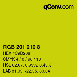 カラーコード: RGB 201 210 8 | qconv.com