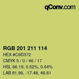 Color code: RGB 201 211 114 | qconv.com