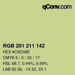 Color code: RGB 201 211 142 | qconv.com